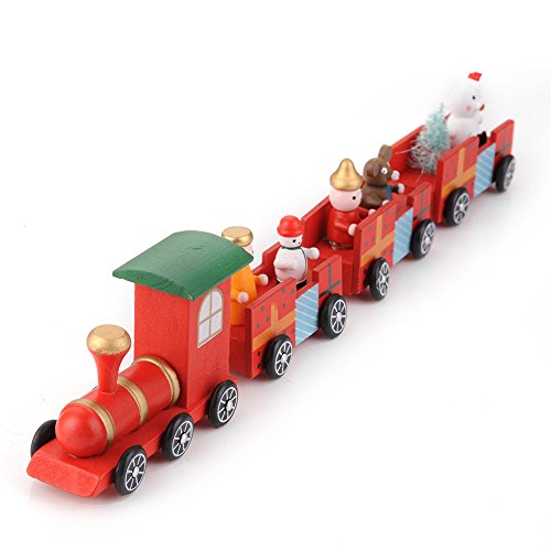 Hjuns 1pcs Petit train en bois décoration de No...