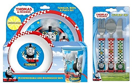 Funky Thomas the Tank Engine "Racing de table 6 pièces - Table - Vaisselle - Assiette, Bol, Gobelet, Cuillère, Couteau, fourchette - Thomas the Tank Engine code EAN 0709202424774 
