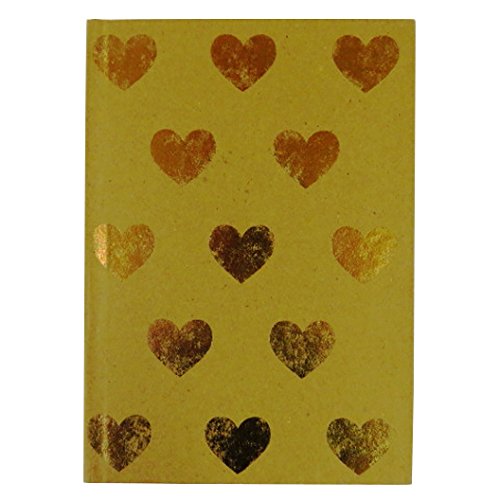 Natural Craft A5 Cahier, Artisanat Naturel Couverture Rigide - Coeurs d'or - 240 Pages - Taille 210mm x 148mm code EAN 0709619018351 