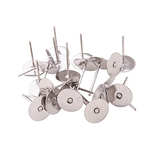PandaHall - 50 Clous d'Oreilles en Acier Inoxyd...
