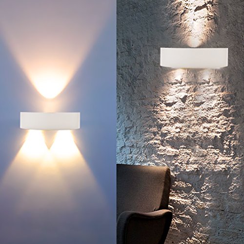 Auralum Applique lampe de mur éclairage murale led demi-rond blanc 3w 300lm pour couloir chambre lumière douce blanc chaud code EAN 0710228717467 