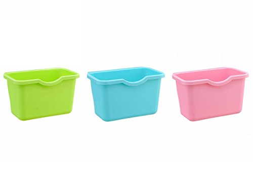 vahome Creative boîte de rangement, panier, Poubelle à suspendre en plastique Multifuctional peut, Deskside recyclage 73-grn, Bols peut Boîtes, le compostage Bin, poubelle Trash Junk Box, lot de 3, Plastique, Assorted Color, 8.4L x 5.4H x 5W 0710373440692 (0710373440692)