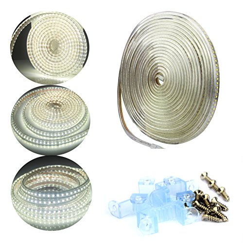 ALED LIGHT® ALED LIGHT 10M 220V IP67 SMD 2835 Ruban LED Bande Strip Lumineuses Éclairage Étanche 120 leds/m 1200 LEDs au Total Flexible Strip Light Tube lumineux d'extérieur - Utiliser Directement pas Besoin de L'adapteur (Blanc) code EAN 0710525369390 