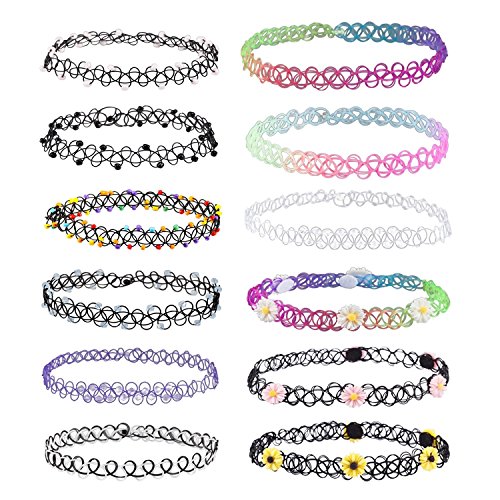 Greatstorys greatstorys poisson arc-en-ciel - Collier Femme - Ligne gothique sticker Collier élastique col tissé rétro Harajuku Accessoires Lot de 12 0710627715705 (0710627715705)