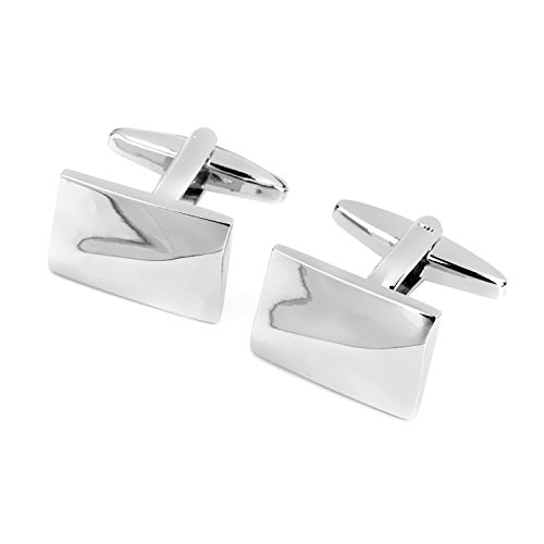 Greatstorys greatstorys Lot de 2 paires de simple Piercing Argent Rectangle Boutons de manchette Boutons de manchette pour hommes 0710627716023 (0710627716023)