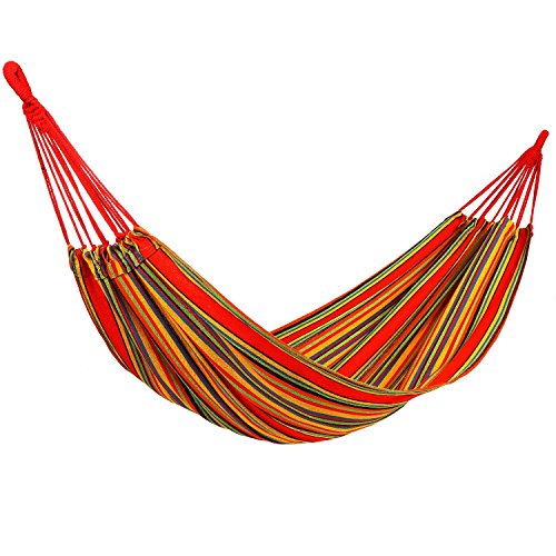 Hamac de jardin 100% coton portable charge poid...