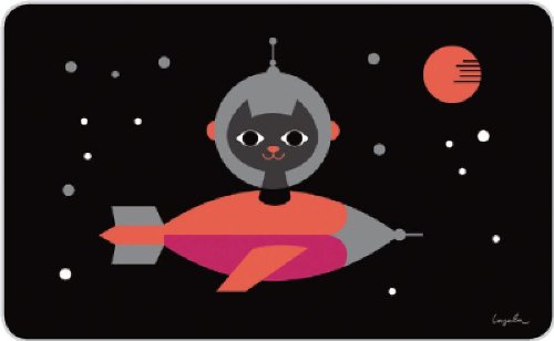 The-Studio-Deluxe Planche de petit-déjeuner pour enfant-motif rétro space ingela cat the good-life 14,5 x 23,5 cm code EAN 0710912635596 