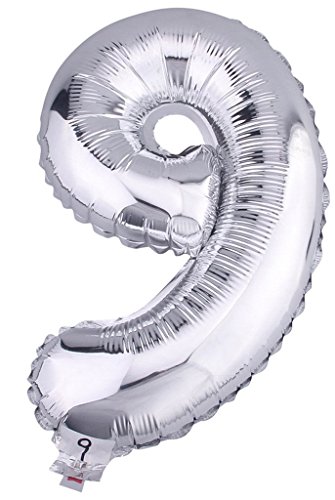 Ballon gonflable diy chiffre 0-9 argent décorat...