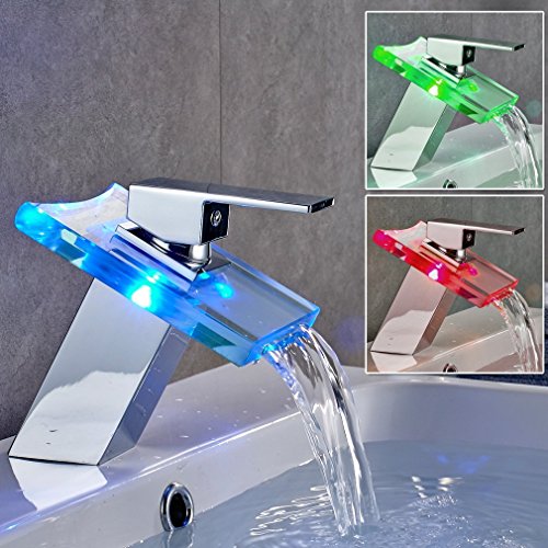 Robinet mitigeur cascade pour salle de bain led...