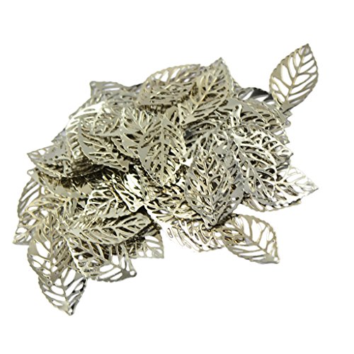 100pcs Feuille Filigrane en Alliage Pendentif B...