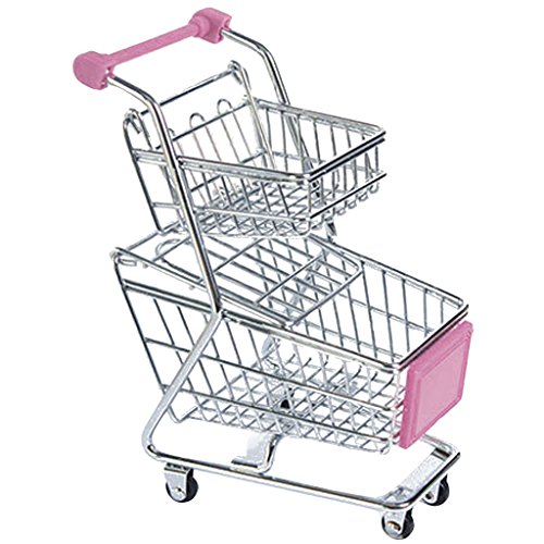 Mini-double étage Panier Chariot Jouet Rose