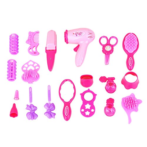 Generic Ensemble Coffret Mallette De Beauté Jouet de Maquillage pour Filles Beauté Sac Cosmétique Etui De Transport Sèche-Cheveux Peigne Miroir Rose code EAN 0711746449779 