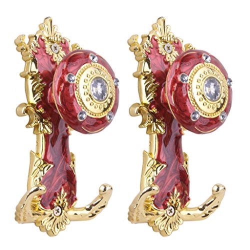 2pcs Style Européen Crochet Mural Embrasses à R...