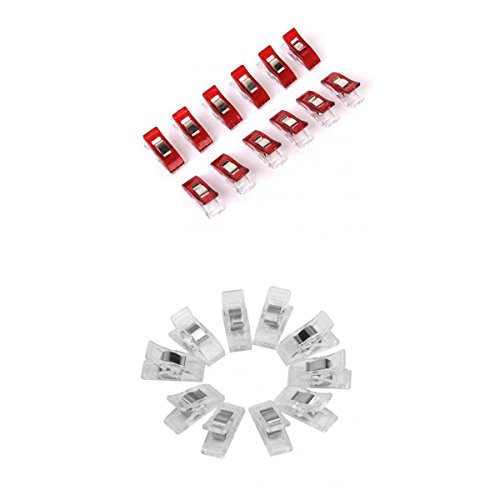 Générique 24pcs Couture Artisanale Liaison Clips En Plastique Courtepointe Pinces Clair Et Rouge code EAN 0711746516549 