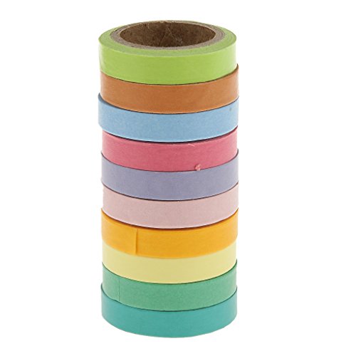 10pcs 5m Ruban Adhésif en Papier Collant Coloré...