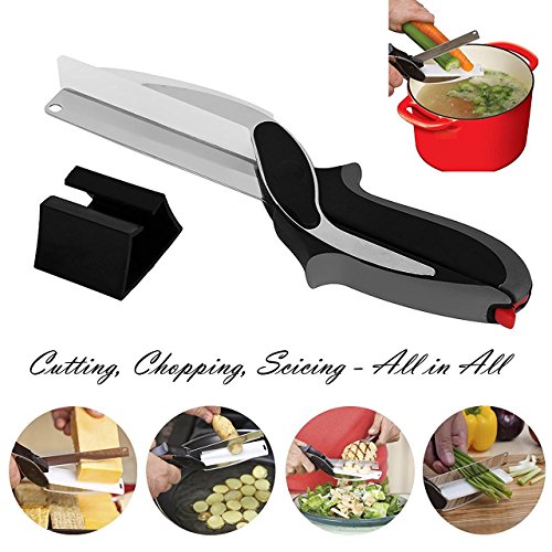 fansheng Clever Kitchen Scissors Cutter 2-in-1 Food Chopper - Replace your Kitchen Tools and Cutting Boards,Baby Food Supplement Scissors 0711765820597 (0711765820597)