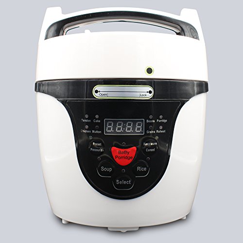 lifeboost EPK 700 x Marmite à pression électrique, programmable, entièrement automatique, 2 litres, 700 Watt Marmite en acier inoxydable noir 0712038090402 LifeBoost