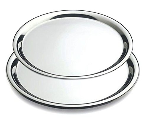 Del DEL - Plateau de Service Rond - Acier Inoxydable - Set 2 - Ø 36 et 40 cm code EAN 0712038220014 