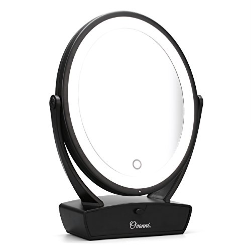 Ovonni  Iroir de maquillage miroir de make up 24 leds lumineux à grossissement x1 / x5 double visage 360º tournant code EAN 0712073042985 