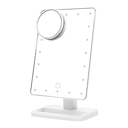 0 leds miroir de maquillage réglable ecran tact...