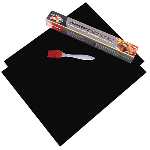 Annstory Bbq grill mat - jeu de 2 mats-16 x 13 inch- parfait pour cuisson sur le gaz, charbon et grills électriques - réutilisable, durable, facile à nettoyer + free brush 0712166763155 (0712166763155)