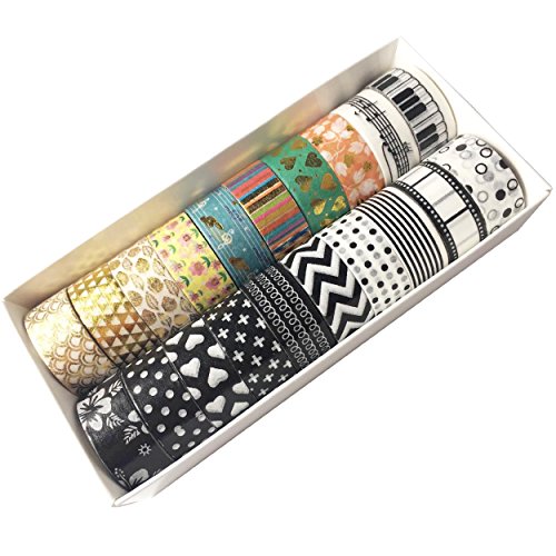 edgeam Lot de 20 ruban adhésif washi tape masking tape ruban décoratif code EAN 0712190830489 