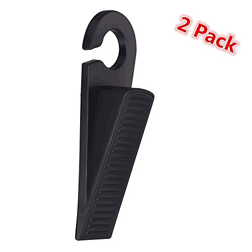 Eurpezwq 2 Sets porte doux en place et de maintenir la porte ouverte butées de porte en caoutchouc de Flexible Non rayures modernes-Cale porte-Cale porte Design (Noir) 0712243418039 Europezwq