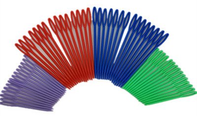 En plastique aiguilles à coudre tailles mixtes 15 médiators vert, 15 médiators violet, 15picks rouge et 15 médiators bleu (60 médiators au total) 0712320553882 Générique