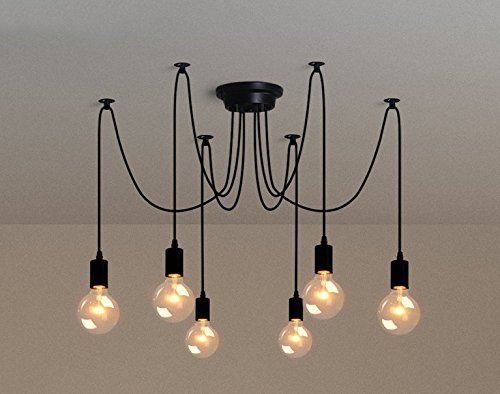 6Pcs E27 Douille Retro Suspensions Luminaires V...