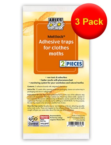 Aries Lot de 3 Paquets doubles de rechange pour filtres anti-mites du bélier (6 bandes au Total) code EAN 0712392223331 