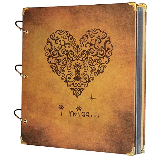 VStoy Vintage-album photo-album de scrapbooking d'albums photos à monter soi-même style vintage enregistrement notre histoire valentines day gifts cadeau de noël cœur 27 x 26 cm (surface imprimée code EAN 0712411814694 