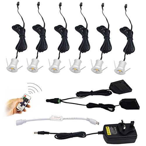 Aiboo aiboo 12 V Mini Kits Spot encastré meuble, léger, petit Variateur d'intensité pour plafond Down Light blanc chaud (Lot de 6) 0712411853839 (0712411853839)