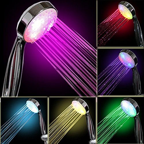 InteTech Led pomme de douche à 7 couleurs changeantes pommes de douche de salle de bain portable pommeau de douche à éclairage led multicolore changeant graduellement code EAN 0712994757692 