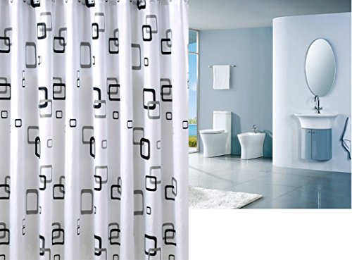 HJL Damier douche imperméable noir et blanc décor rideau 180 * 220 cm 0713072356240 (0713072356240)