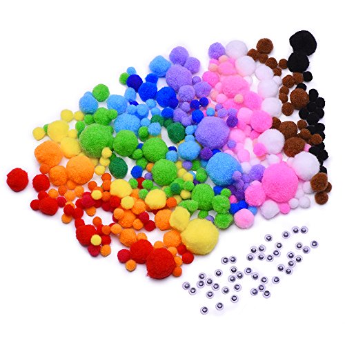 Couleurs assorties craft pompons avec auto-adhé...