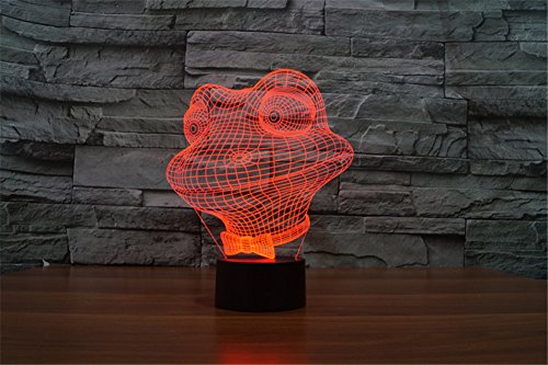 ATD® Dégradé de couleur tactile grenouille led veilleuse,intéressant grenouille illusion optique résumé 3d chevet illumination lampe de bureau code EAN 0713072750444 