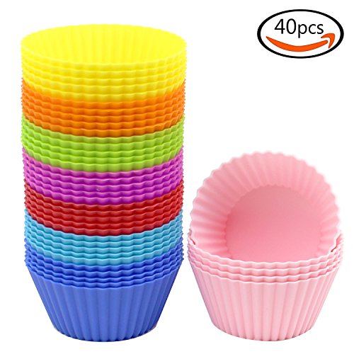 Paquet de 40 moule en silicone pour muffins, cu...
