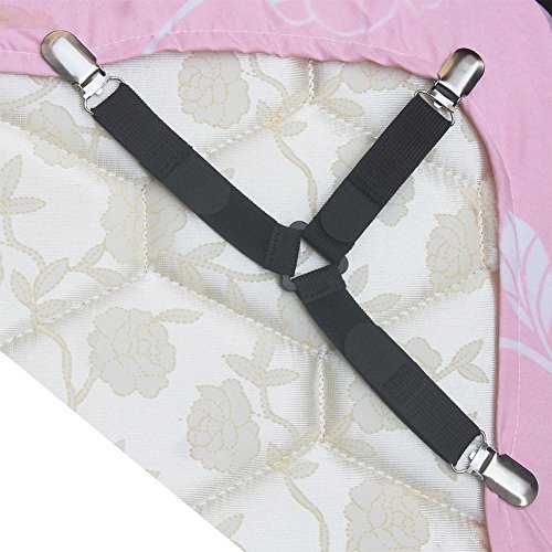 TiaoBug Lot de 4 Réglable Tendeur de Draps, San...