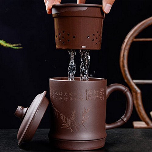 XIDUOBAO Teagas purple clay gaiwan tea cup gongfu teacup famous chinese yi xing purple clay tea cup, infuser cup with saucer & lid tea cup. code EAN 0713803466989 