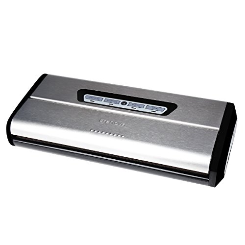 Crenova® Emballeuse sous vide, Crenova VS100S Système d'emballage alimentaire sous vide avec un Kit de Démarrage, un Design M2tallique, Une largeur de 3MM, des indicateurs lumineux, la Fonction de Pause Manuel pour les aliments friables, Conditionneur séquentiel 0713803782003 (0713803782003)