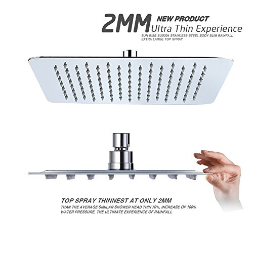 Sun1203 12 pouces pomme de douche pluie carré 2...