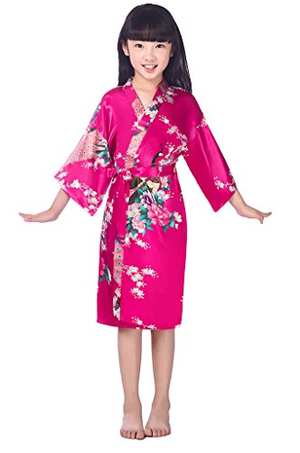 Enfant robe de chambre kimono satin peignoir po...