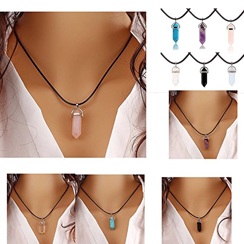 ILOVEDIY 3cm Collier Cristal de Roche Femme Qua...