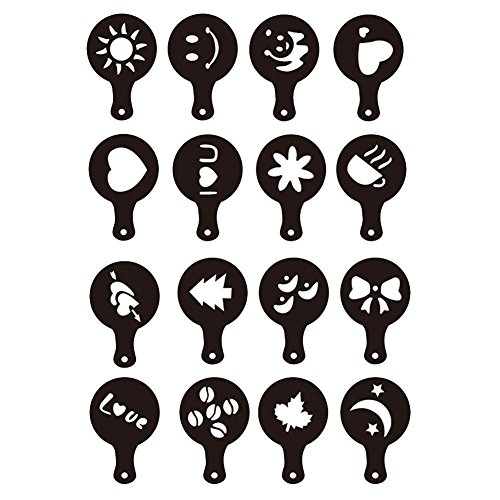 Lot de 16 cappuccino pochoirs de café pour choc...