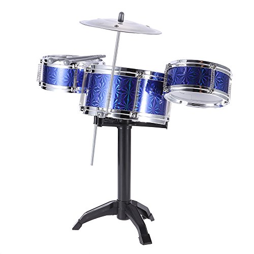 ammoon Enfants bureau set batterie 3 drums jouet musical instrument avec sticks petit cymbal tambour bleu 0713893204881 (0713893204881)