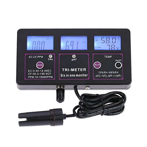 6-en-1 ph/ rh/ ec/ cf/ tds(ppm)/ temp moniteur ...