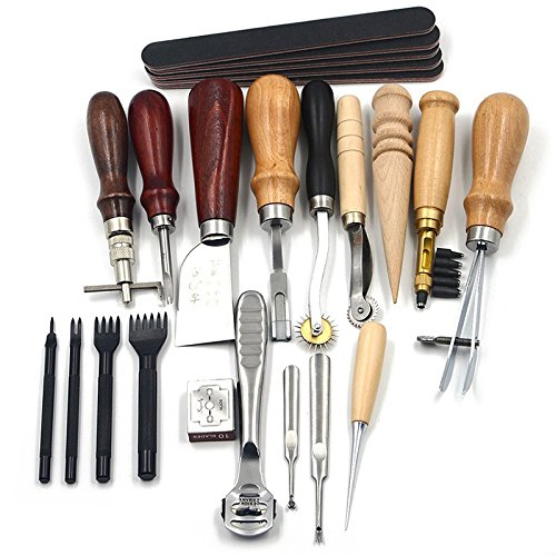 rc-angel Lot de 18 outils DIY Leathercraft Punc...