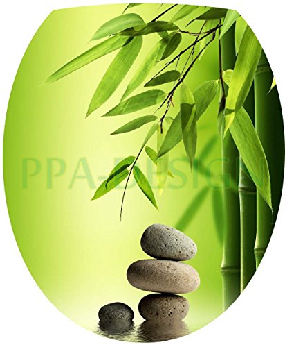 Sticker Autocollant Abattant WC Galets Bambou 3...