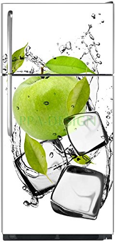 Sticker autocollant frigo Pomme verte et Glaçon...