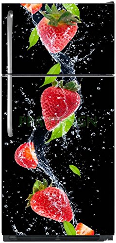 Sticker autocollant frigo Fraises 70x170cm SAEF...